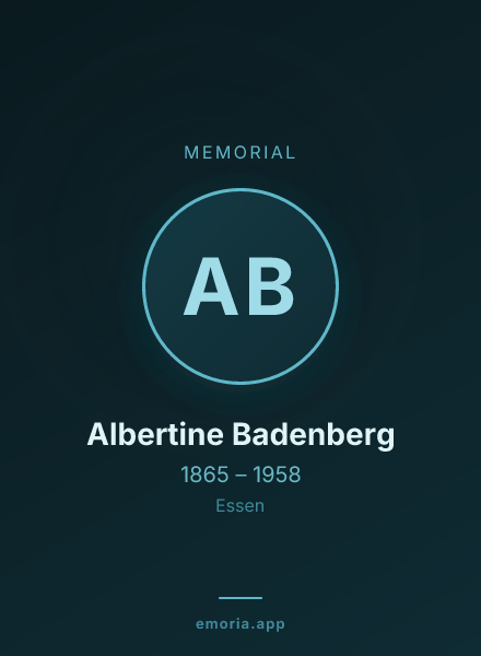 Memorial portrait of Albertine Badenberg