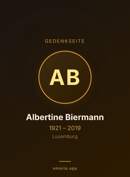 Gedenkportrait von Albertine Biermann