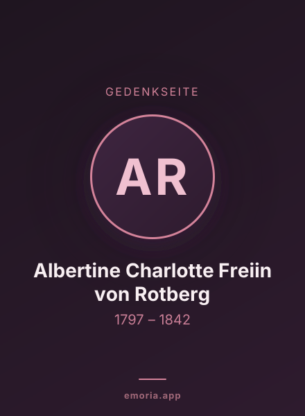 Gedenkportrait von Albertine Charlotte Freiin von Rotberg