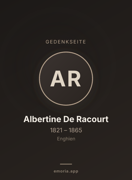 Gedenkportrait von Albertine De Racourt