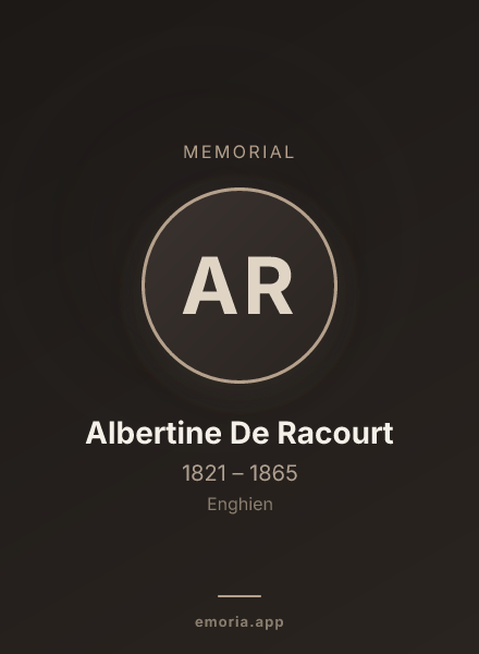 Memorial portrait of Albertine De Racourt