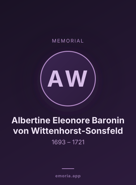 Memorial portrait of Albertine Eleonore Baronin von Wittenhorst-Sonsfeld