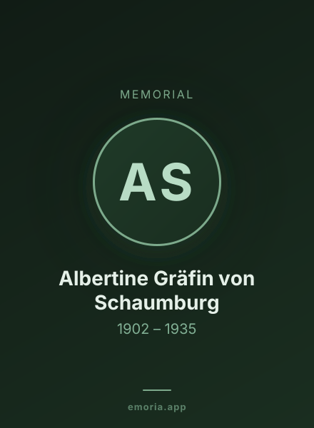 Memorial portrait of Albertine Gräfin von Schaumburg
