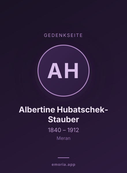 Gedenkportrait von Albertine Hubatschek-Stauber