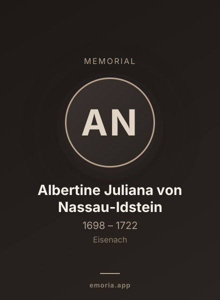 Memorial portrait of Albertine Juliana von Nassau-Idstein