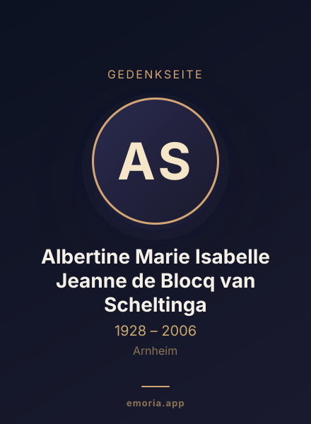 Gedenkportrait von Albertine Marie Isabelle Jeanne de Blocq van Scheltinga