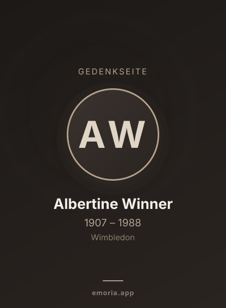 Gedenkportrait von Albertine Winner