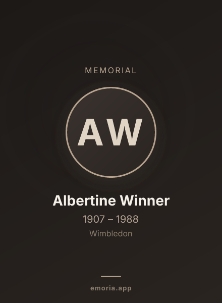 Memorial portrait of Albertine Winner