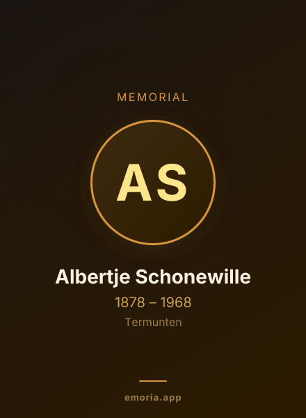 Memorial portrait of Albertje Schonewille
