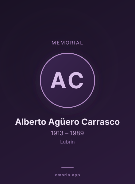 Memorial portrait of Alberto Agüero Carrasco