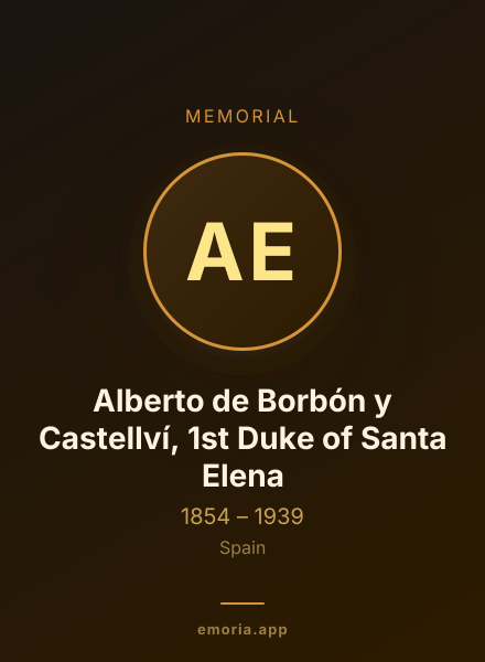 Memorial portrait of Alberto de Borbón y Castellví, 1st Duke of Santa Elena