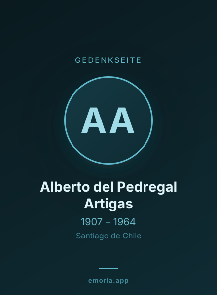 Gedenkportrait von Alberto del Pedregal Artigas