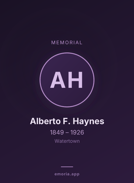 Memorial portrait of Alberto F. Haynes