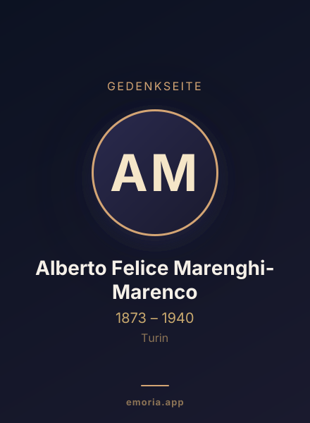 Gedenkportrait von Alberto Felice Marenghi-Marenco