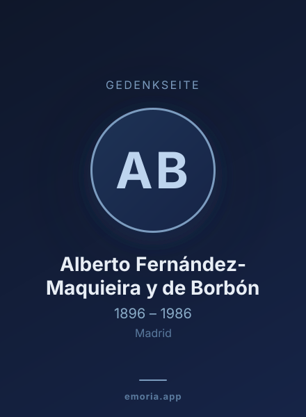 Gedenkportrait von Alberto Fernández-Maquieira y de Borbón