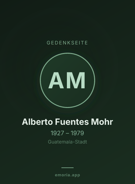 Gedenkportrait von Alberto Fuentes Mohr