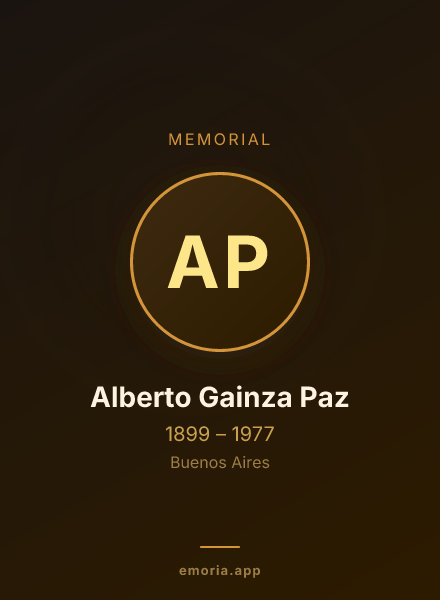 Memorial portrait of Alberto Gainza Paz