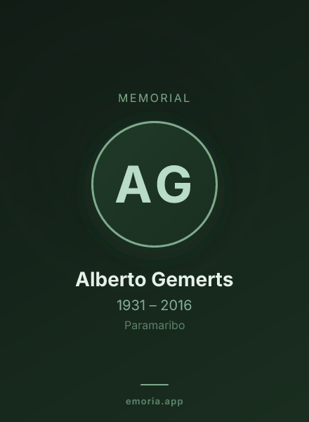 Memorial portrait of Alberto Gemerts
