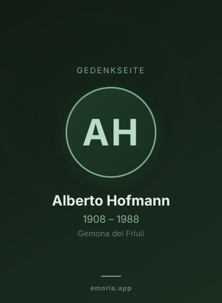 Gedenkportrait von Alberto Hofmann