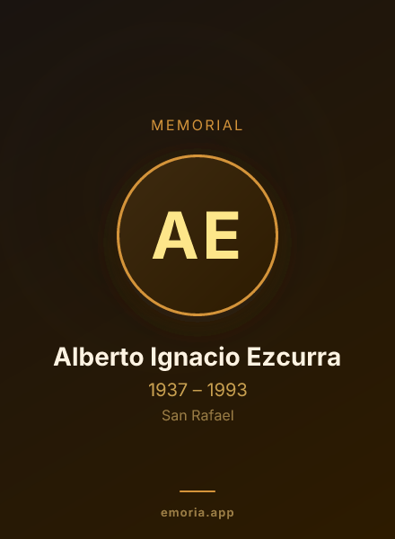 Memorial portrait of Alberto Ignacio Ezcurra