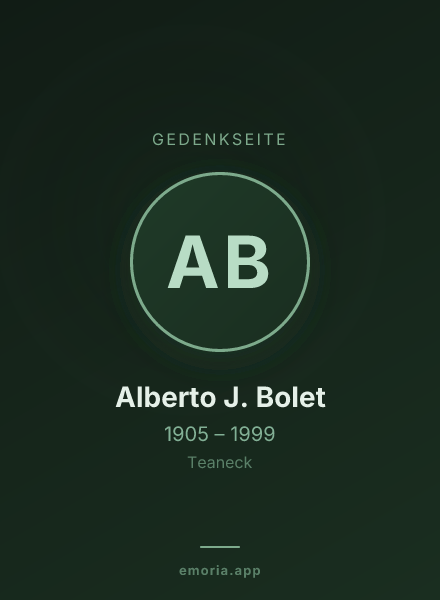 Gedenkportrait von Alberto J. Bolet