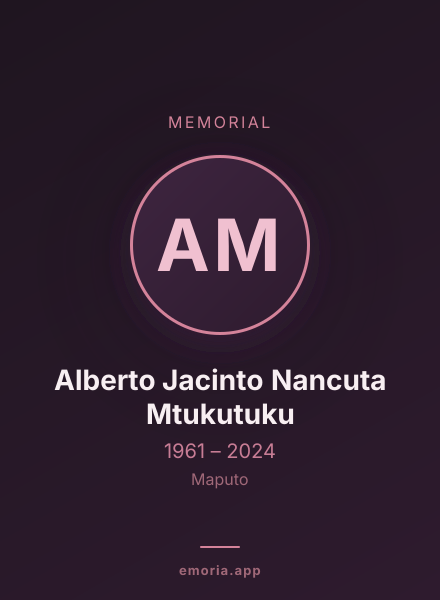 Memorial portrait of Alberto Jacinto Nancuta Mtukutuku