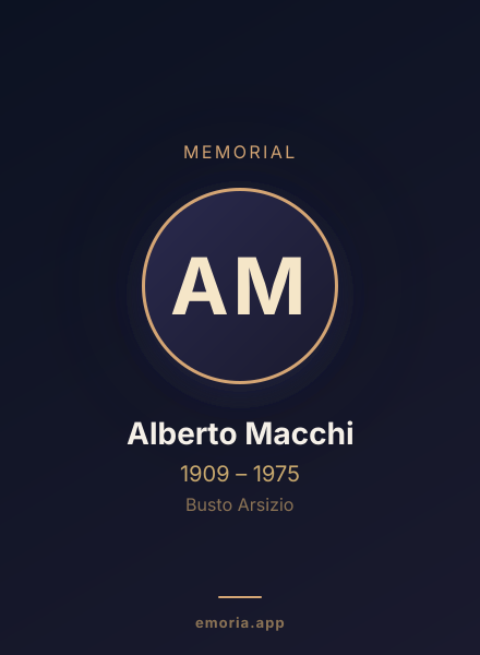 Memorial portrait of Alberto Macchi