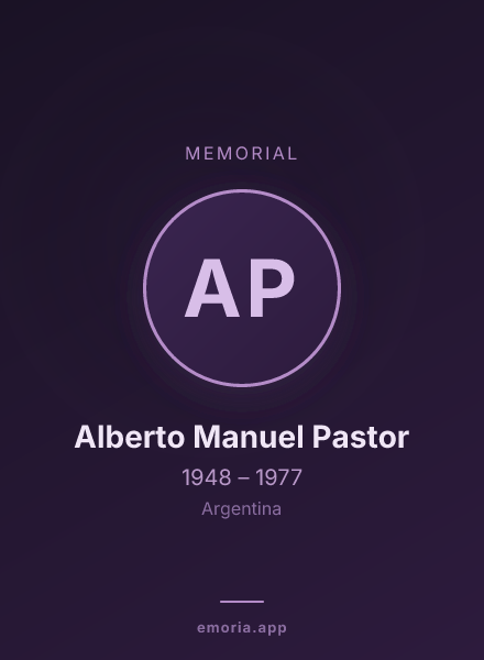 Memorial portrait of Alberto Manuel Pastor