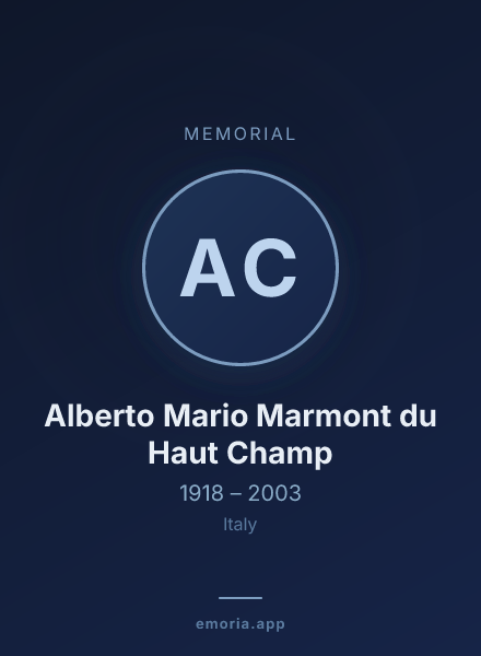 Memorial portrait of Alberto Mario Marmont du Haut Champ