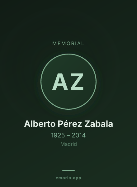Memorial portrait of Alberto Pérez Zabala