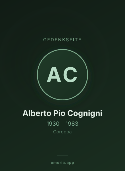 Gedenkportrait von Alberto Pío Cognigni