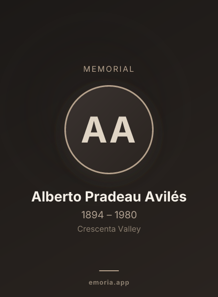 Memorial portrait of Alberto Pradeau Avilés