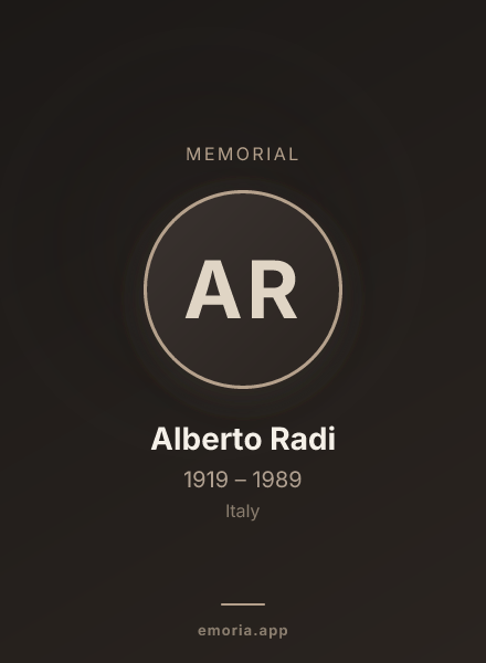 Memorial portrait of Alberto Radi