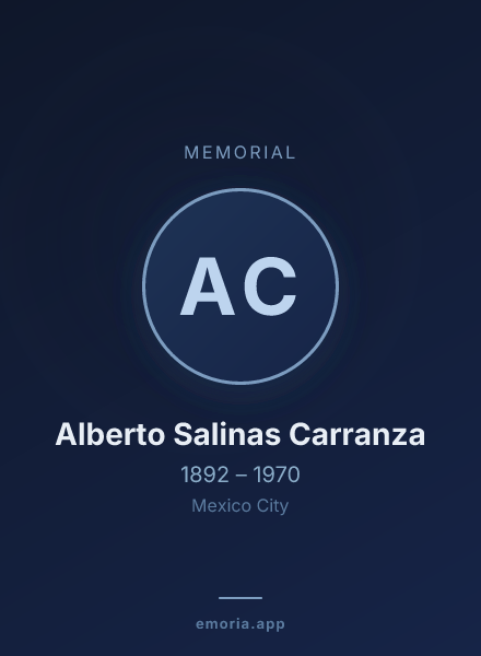 Memorial portrait of Alberto Salinas Carranza