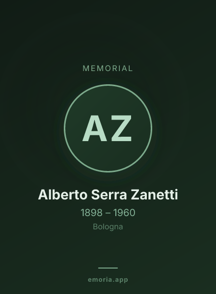 Memorial portrait of Alberto Serra Zanetti