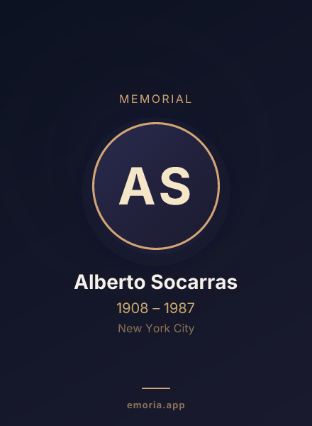 Memorial portrait of Alberto Socarras