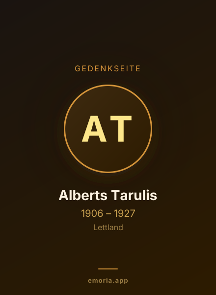 Gedenkportrait von Alberts Tarulis