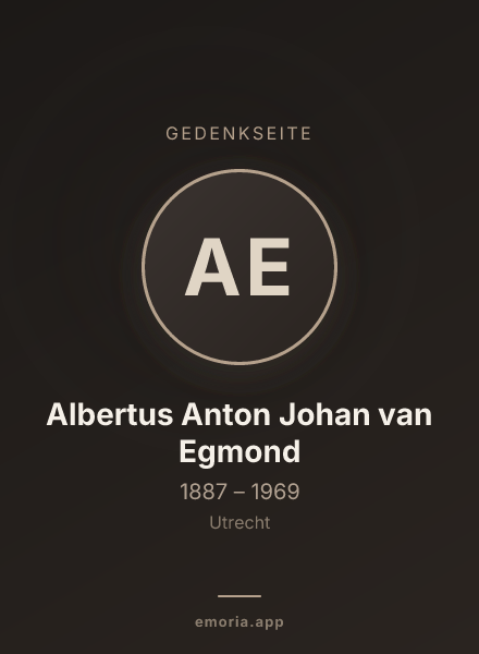 Gedenkportrait von Albertus Anton Johan van Egmond