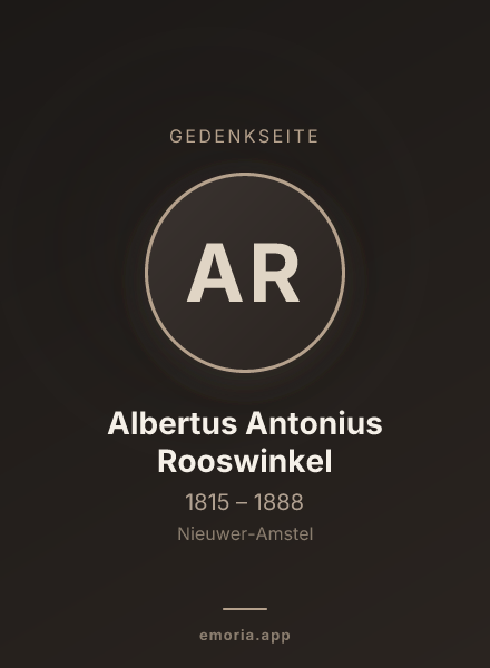 Gedenkportrait von Albertus Antonius Rooswinkel