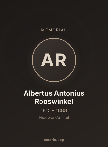 Memorial portrait of Albertus Antonius Rooswinkel