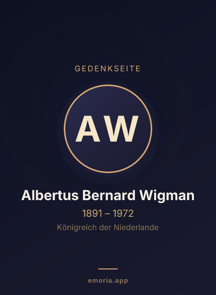 Gedenkportrait von Albertus Bernard Wigman