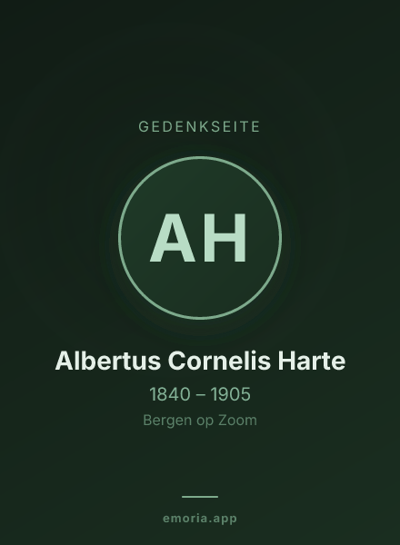 Gedenkportrait von Albertus Cornelis Harte