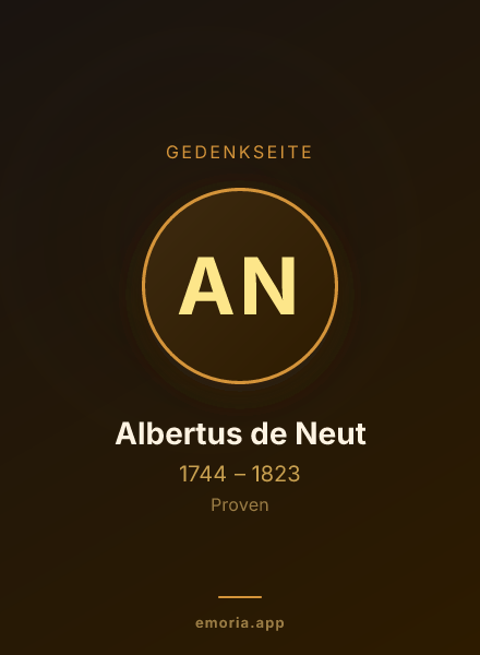 Gedenkportrait von Albertus de Neut