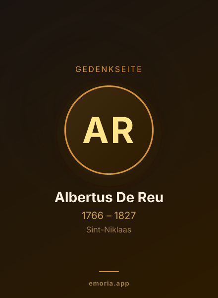 Gedenkportrait von Albertus De Reu