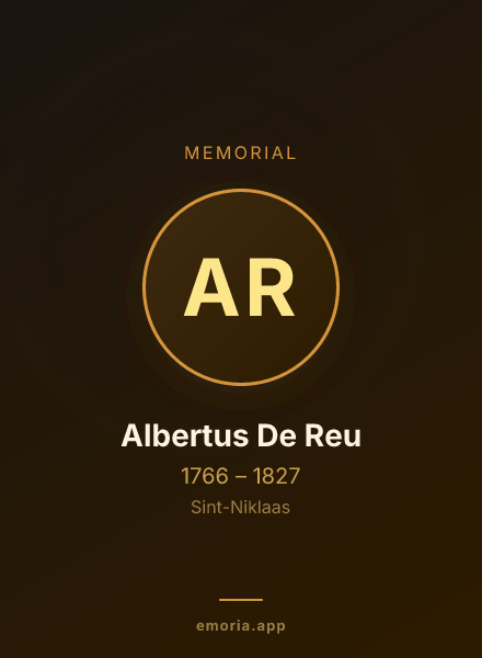 Memorial portrait of Albertus De Reu