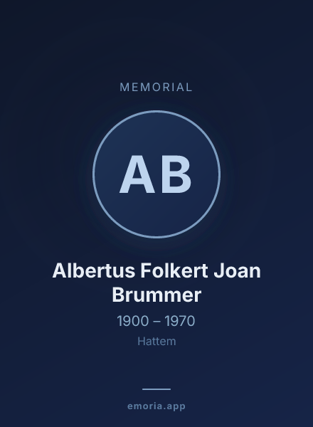 Memorial portrait of Albertus Folkert Joan Brummer