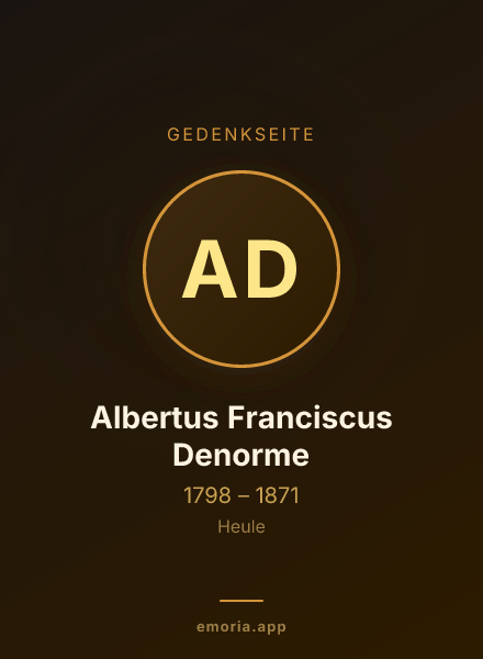Gedenkportrait von Albertus Franciscus Denorme
