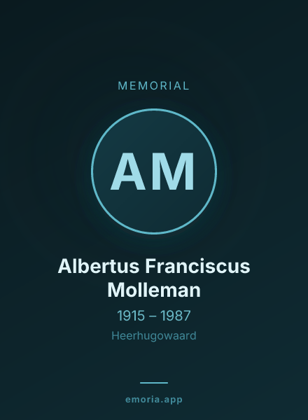 Memorial portrait of Albertus Franciscus Molleman