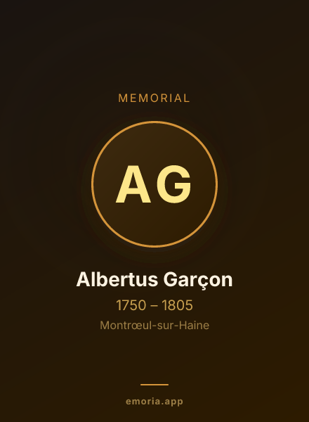 Memorial portrait of Albertus Garçon
