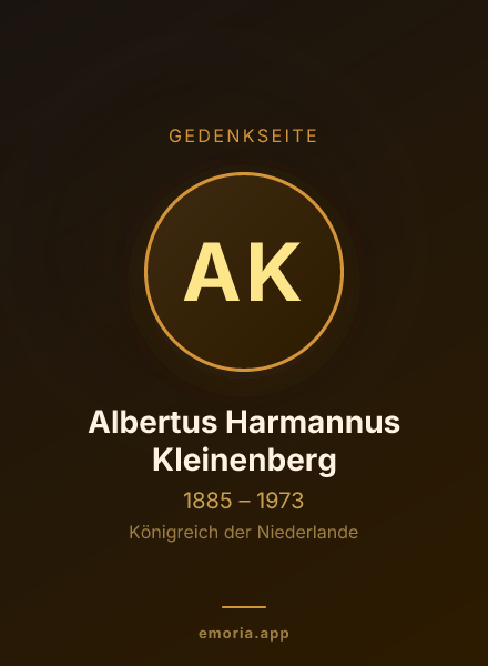 Gedenkportrait von Albertus Harmannus Kleinenberg